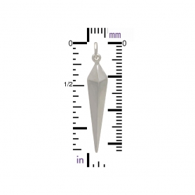 Sterling Silver Long Spike Charm - Geometric Charm 35x6mm