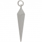 Sterling Silver Long Spike Charm - Geometric Charm 35x6mm