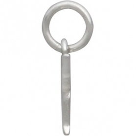 Sterling Silver Chai Life Symbol Charm - Jewish Charm 13x8mm