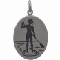 Sterling Silver Stand Up Paddle Girl Charm 23x13mm