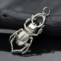 Sterling Silver Stag Beetle Charm - Bug Charm 30x12mm