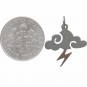 Sterling Silver Cloud Charm w Bronze Lightning Bolt 21x17mm
