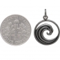 Sterling Silver Curled Wave Charm 21x15mm