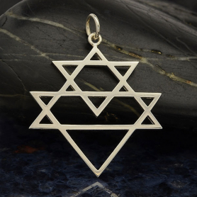 Silver Sri Yantra Triangle Pendant 31x24mm DISCONTINUED