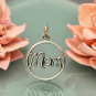 Sterling Silver Mom Charm in Cursive Script 21x15mm