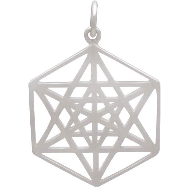 Silver Sacred Geometry Star Charm 26x18mm DISCONTINUED