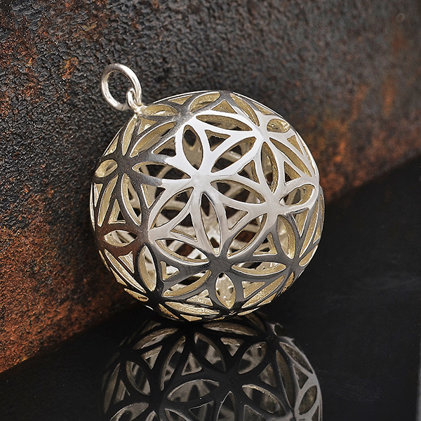 Spica Jewelry Double Flower of Life 925 Sterling Silver Pendant 1,3 