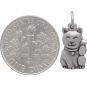 Sterling Silver Lucky Cat Charm -Maneki Neko Charm 18x8mm