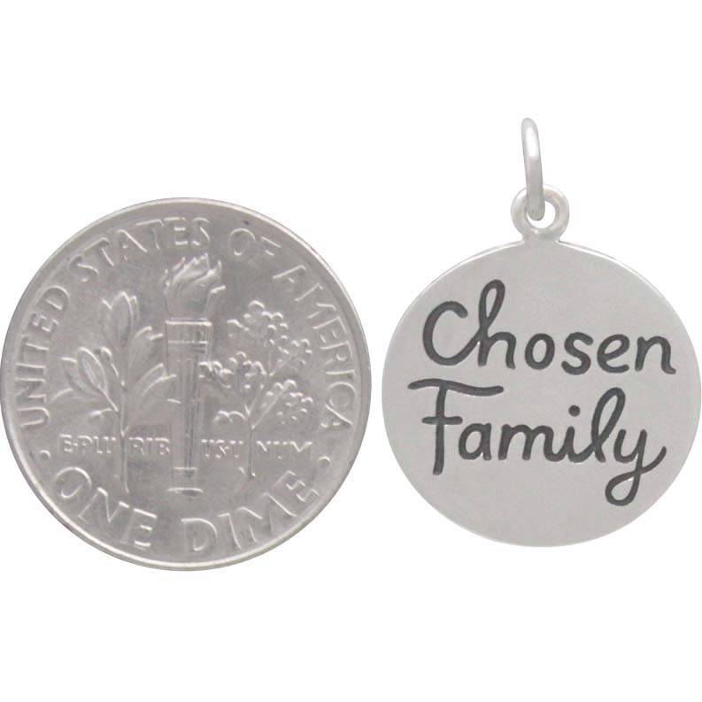 Sterling Silver Message Pendant -Chosen Family