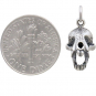 Sterling Silver Vampire Bat Skull Charm 18x9mm