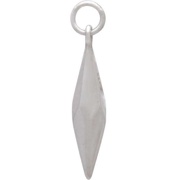 Sterling Silver Medium Faceted Spike Charm -26mm