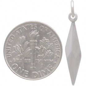 Sterling Silver Medium Faceted Spike Charm -26mm