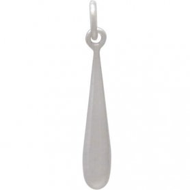 Sterling Silver Solid Teardrop Charm -24mm