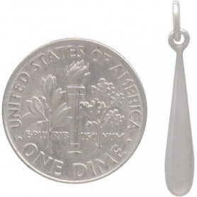 Sterling Silver Solid Teardrop Charm -24mm