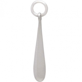 Sterling Silver Solid Teardrop Charm -24mm