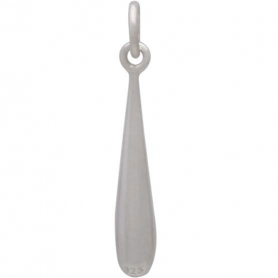 Sterling Silver Solid Teardrop Charm -24mm
