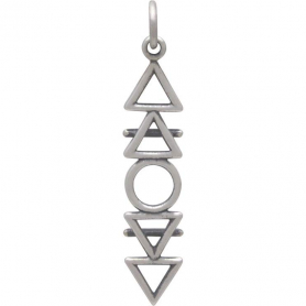 Sterling Silver Stacked Elements Charm 32x6mm