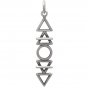 Sterling Silver Stacked Elements Charm 32x6mm