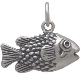 Sterling Silver Puffer Fish Charm