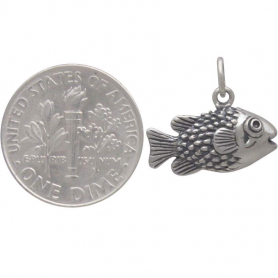 Sterling Silver Puffer Fish Charm
