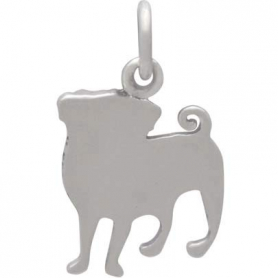 Sterling Silver Pug Dog Charm
