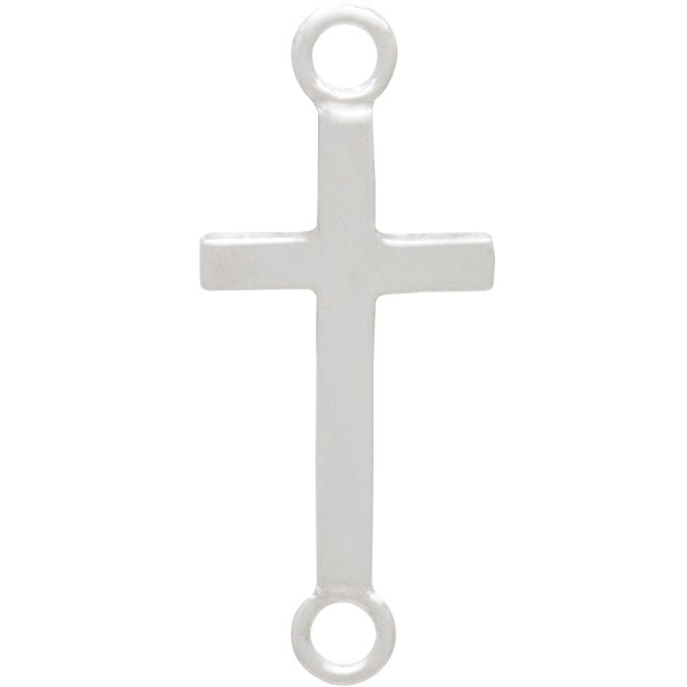 Silver Cross Link with Large Loops 27x11mm DISCONTINUED