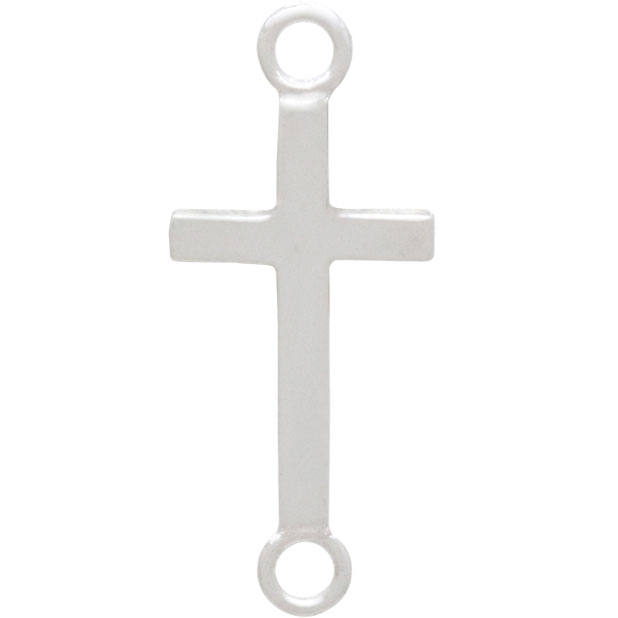 Silver Cross Link with Large Loops 27x11mm DISCONTINUED