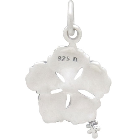 Sterling Silver Hibiscus Charm 19x12mm