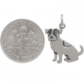Sterling Silver Jack Russell Terrier Dog Charm 20x15mm