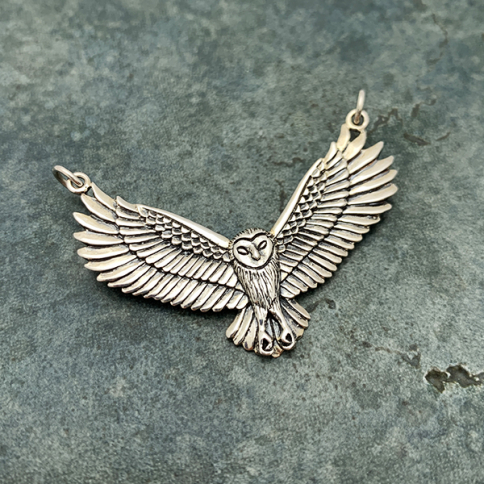Sterling Silver Owl Pendant Charm  #51