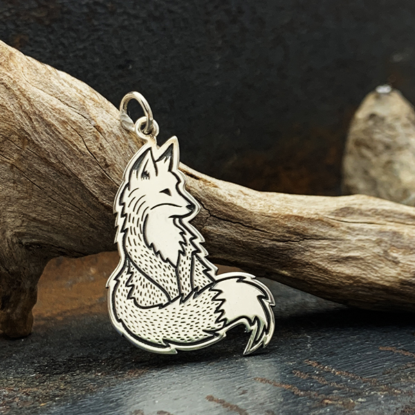 Rose Sterling silver New 3D Fox animal charm jewelry coyote Wolf Gold Pltd 
