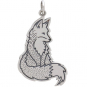 Sterling Silver Fox Charm 33x18mm