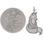 Sterling Silver Fox Charm 33x18mm