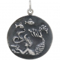 Sterling Silver Mermaid Coin Charm 26x20mm