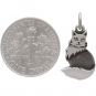 Sterling Silver Layered Fluffy Cat Charm 21x10mm