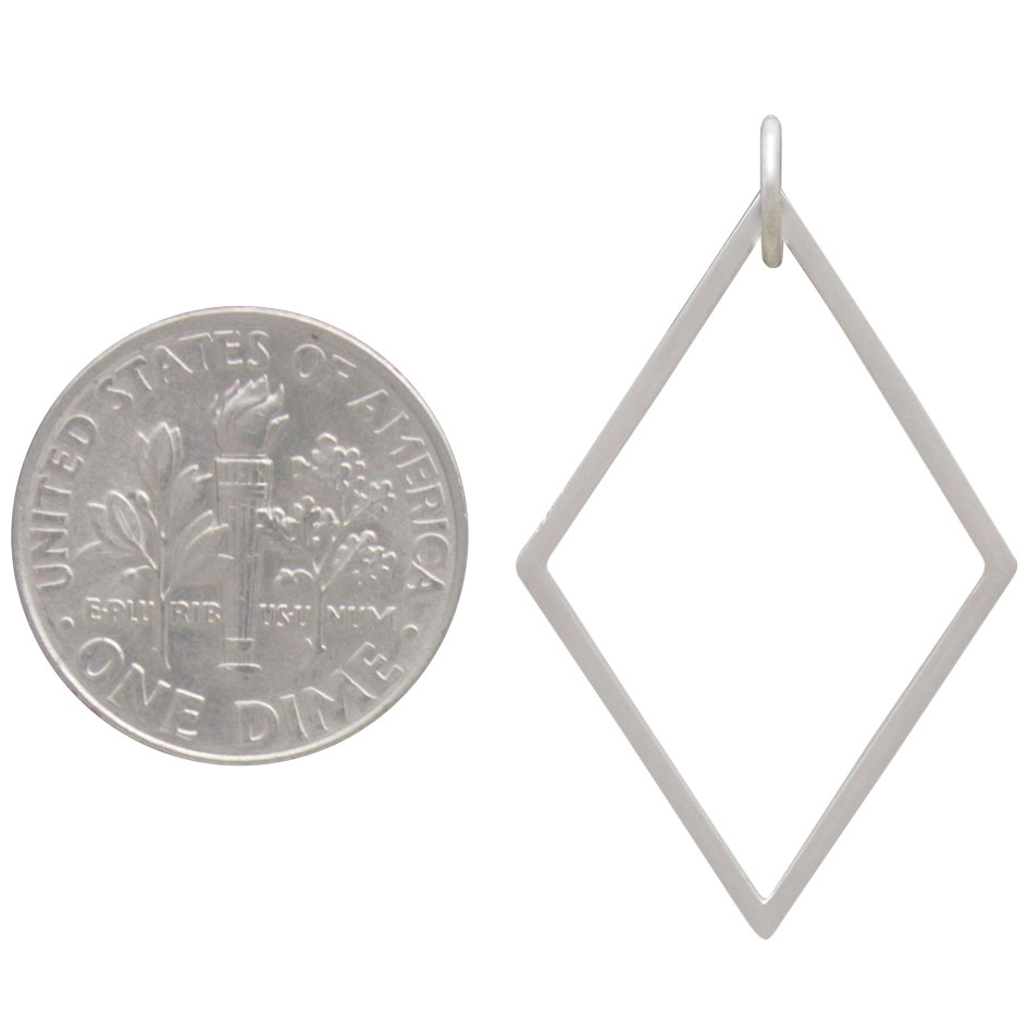 Sterling Silver Dimond Link 34x20mm