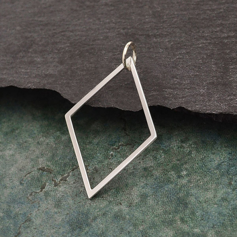 Sterling Silver Dimond Link 34x20mm