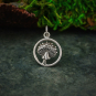 Sterling Silver Agaric Mushroom Charm in Circle 18x13mm