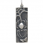 Sterling Silver Spider Pendant on Rectangle 37x10mm
