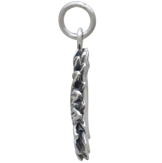 Sterling Silver Sunflower Charm 22x15mm
