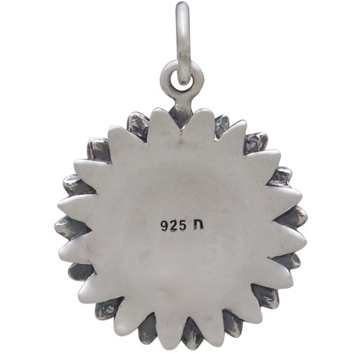 Sterling Silver Sunflower Charm 22x15mm