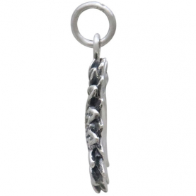 Sterling Silver Sunflower Charm 22x15mm