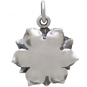 Sterling Silver Lotus Pendant with Bronze Heart 19x14mm