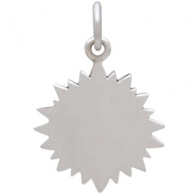 Mixed Metal Heart Pendant with Sunrays 20x14mm back