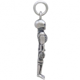 Sterling Silver 3D Skeleton Charm 26x7mm