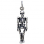 Sterling Silver 3D Skeleton Charm 26x7mm