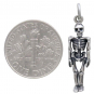 Sterling Silver 3D Skeleton Charm 26x7mm