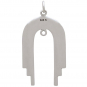 Sterling Silver Art Deco Arch Pendant Link 35x18mm
