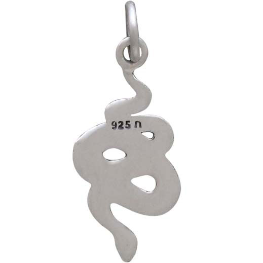 Sterling Silver Small Textured Snake Charm 22x9mm