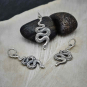 Sterling Silver Small Textured Snake Charm 22x9mm